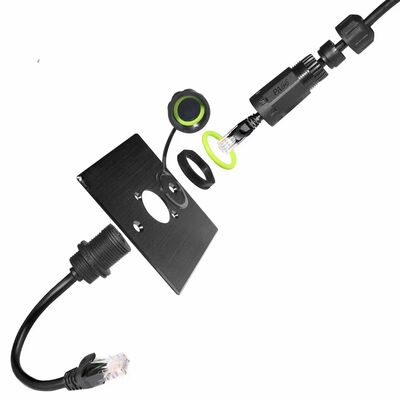 kaufen Wasserdichtes Steckverbinder für den Außenbereich PA66 Nylon RJ45 mit IP67-Bewertung 125V Betriebsspannung und UV-Widerstand Online-Herstellung