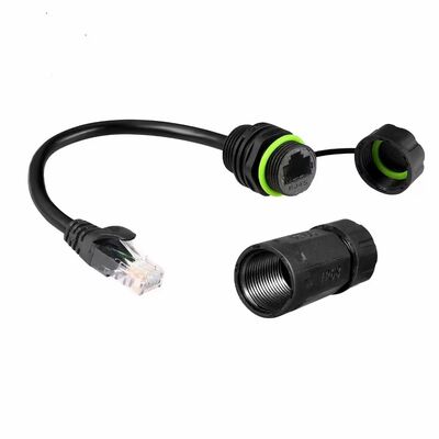 IP67 wasserdichter RJ45-Signalstecker mit UL94-V0-Flammwidrigkeit und 1000 MHz Übertragungsgeschwindigkeit