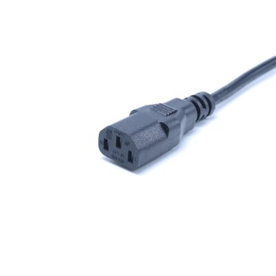 UL-zertifiziertes schwarzes 3-Pin-Stromkabel NEMA 5-15P bis IEC C13